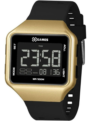 Relógio Masculino X Games Digital Quadrado Dourado Xgppd149 