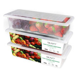 Set De 3 Organizadores De Refrigerador 1.5l Con Bandeja Para