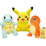 Pikachu,charmander,squirtle Muñecos De Peluche Paquete 3set