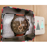 Reloj Fossil Nate Chrono Jr1531 Gunmetal Leather