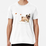 Remera El Diseño De Acuarela De Furminator Pug En Color Beig