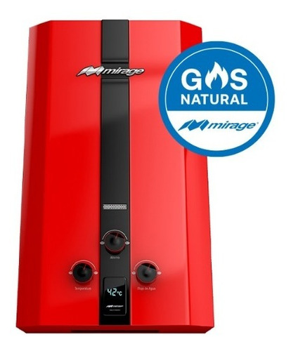 Calentador Boiler De Paso Mirage 6 Lt X Min Rojo Gas Natural