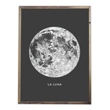 Cuadro En Vinilo Decorativo Luna Negro