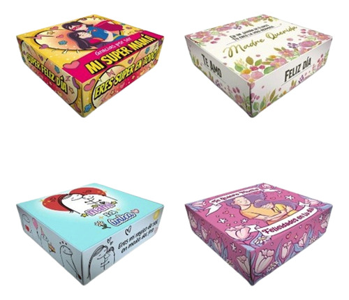 Pack 12 Cajas Box Dia De La Madre  21x22x7