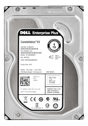 Hd Dell 1tb Sas 7.2k 3,5 Hotplug St1000nm0001 0m5xd9 M5xd9