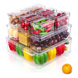 Organizador Refrigerador Cocina Set 10 Contenedores Con Tapa