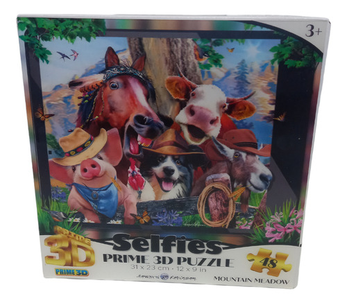 Puzzle Rompecabezas Prime 48 Piezas 3d Selfie Animalitos