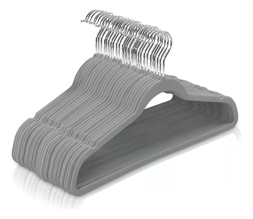 Perchas De Plastico Gris X10 Cuarto