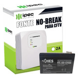 Fonte No Break 2a Cftv Alarmes Fechadura Com Bateria 12v 7ah