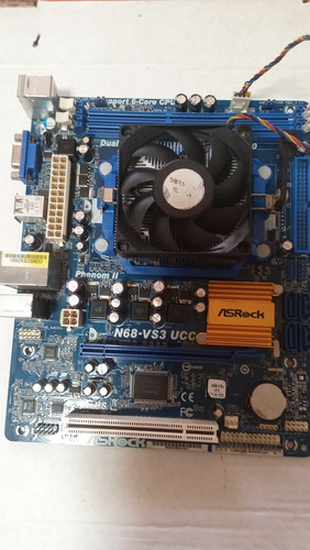 Tarjeta Madre Asrock N68-vs3 Ucc Athlon Ii X2 255 Disipador