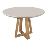 Moveis Mesa Comedor Redonda 4 Pers Madera Vidrio 115 Cm 