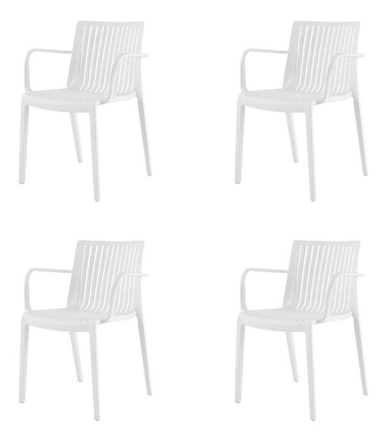 Silla Moderna Para Comedor Terraza De Polipropileno Set De 4