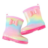 Botas Arcoiris Lluvia Impermeable Zapatos Infantil Kids Baby