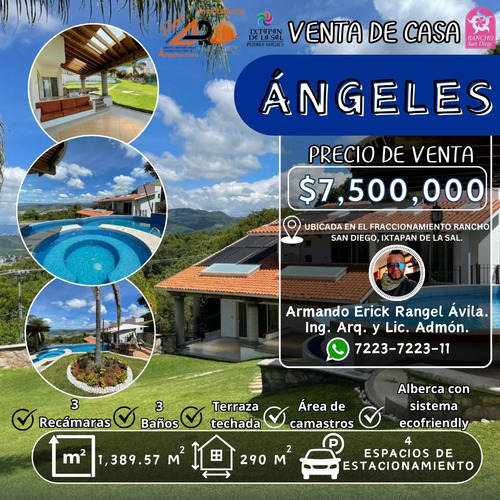 Venta Casa Ángeles Con Alberca De Tamaño Monumental En Un Jardín Enorme Con Vistas Panorámicas En 3 Habitaciones Fracc Rancho San Diego Ixtapan De La Sal Edomex