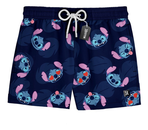 Short Praia Masculino Lilo Stitch Apaixonado Mauricinho 0166