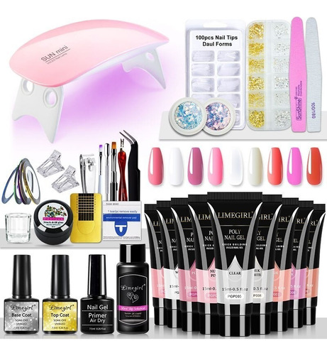 Polygel Kit 6w Lámpara Led Para Juego De Extensión De Uñas