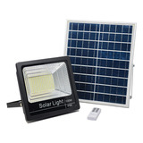 Reflector Solar Led 100w Control Remoto Exterior Ip67  Negro