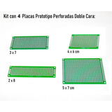 Kit 4 Placas De Prototipo Perforada 2 Caras, Placas Fenólica