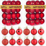 48pz Plastico Esferas Navideñas Decoración Navideña Árbol