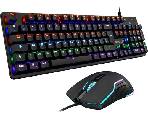 Teclado Y Mouse G-lab Combo Carbon Pack Gamer Rgb Pack Fr32w