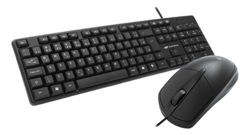 Kit Teclado E Mouse Com Fio Usb Office Abnt2 Português