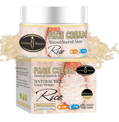 Crema Facial De Arroz Blanqueadora Hidratante Anti Edad