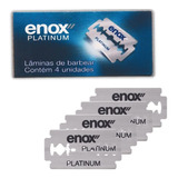 Lâminas Barbear Enox Platinum P/navalhas Aço Inoxidável 4un