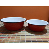 Duo De Bowls Enlozados Antiguos Art 1075