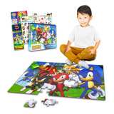 Sonic The Hedgehog Floor Puzzle Para Niños - Paquete Con 72 
