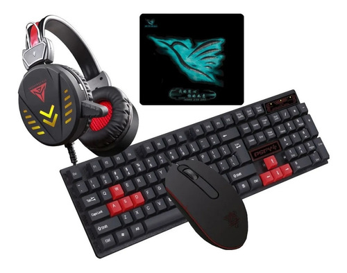 Combo Teclado Mouse Diadema Gamer Para Pc