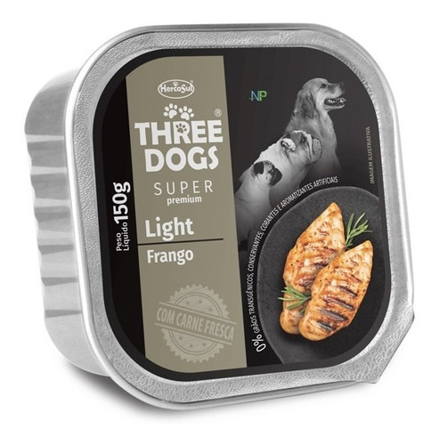 Alimento Perros Light Three Dogs Pate De Pollo 150gr. Np