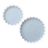 Molde Silicona Set Bandeja Circular Para Resina Yeso Cemento