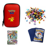 Kit Bonecos Miniatura Pokémon Pikachu +estojo Cards Brinde