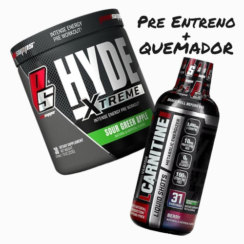 Hyde Xtreme (pre Workout) + L Carnitina 3000 - Prosupps