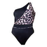 Malla Un Hombro Combinada Animal Print Bianca Mare 24231