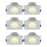 Kit 6 Spot Led Embutir Quadrado 3w 4100k Bivolt Branco