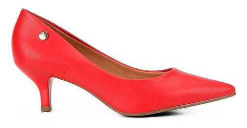 Scarpin Napa Vizzano Vermelho Feminino 1122.828 Salto Baixo