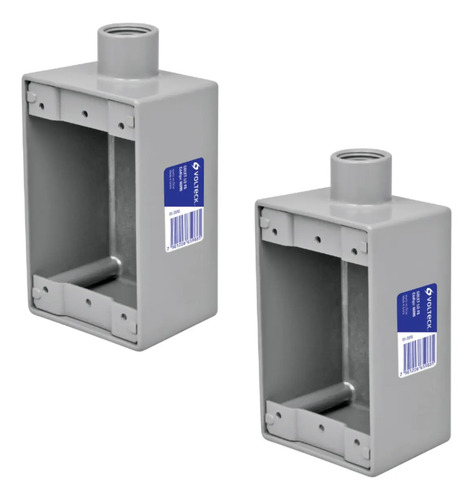 2pz Caja Rectangular Aluminio Fs 1/2 3/4 Condulet 1 Orificio