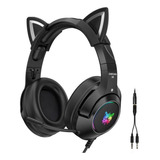 Onikuma K9 Headset Audífonos Lindos Con Orejas De Gato Par