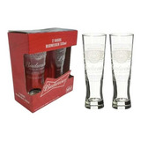 Caja Estuche Regalo Con 2 Vasos Cerveza Budweiser Original