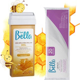 Depil Bella Kit Cera Quente Roll-on Mel 100g + Lenço 20unid
