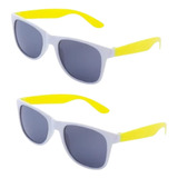 Anteojos De Sol Bicolor Party Store X 10 Gafas Cotillon Lentes Colores Color Amarillo