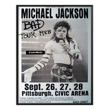 Cuadro Bad Tour Michael Jackson B/n Sala Cuarto C/ Marco