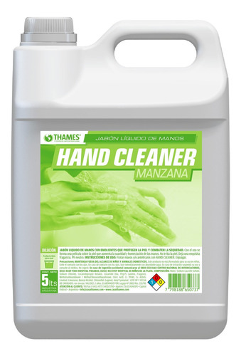 Jabón Líquido Manos Hand Cleaner Manzana X 5 