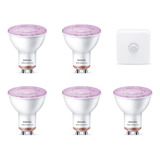 Lampara Led Dicro Gu10 Color 4.9w Philips Smart X5 + Sensor 