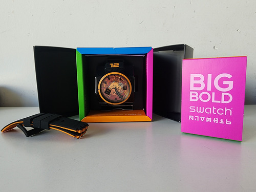 Reloj Swatch Big Bold En Caja Completo Con Malla De Repuesto
