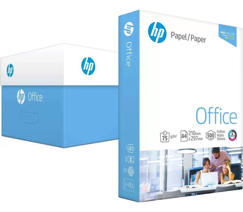 Papel A4 Sulfite Hp Office 75g 210x297 Resma 5000 Folhas Top