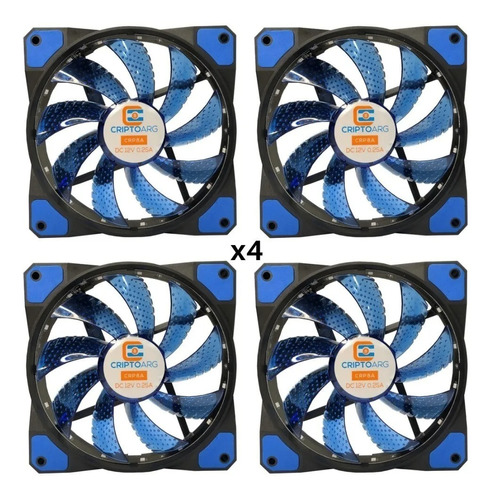 Fan Cooler Led 2000rpm Combo X4 Doble Molex 120mm Ideal Rig