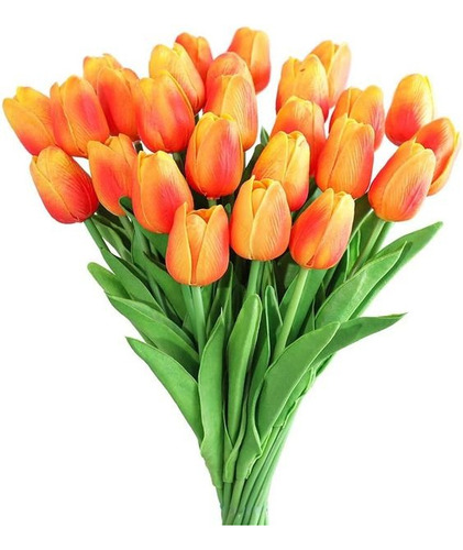 Flores Tulipanes Artificiales De Colores Pack X 12