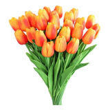 Flores Tulipanes Artificiales De Colores Pack X 6